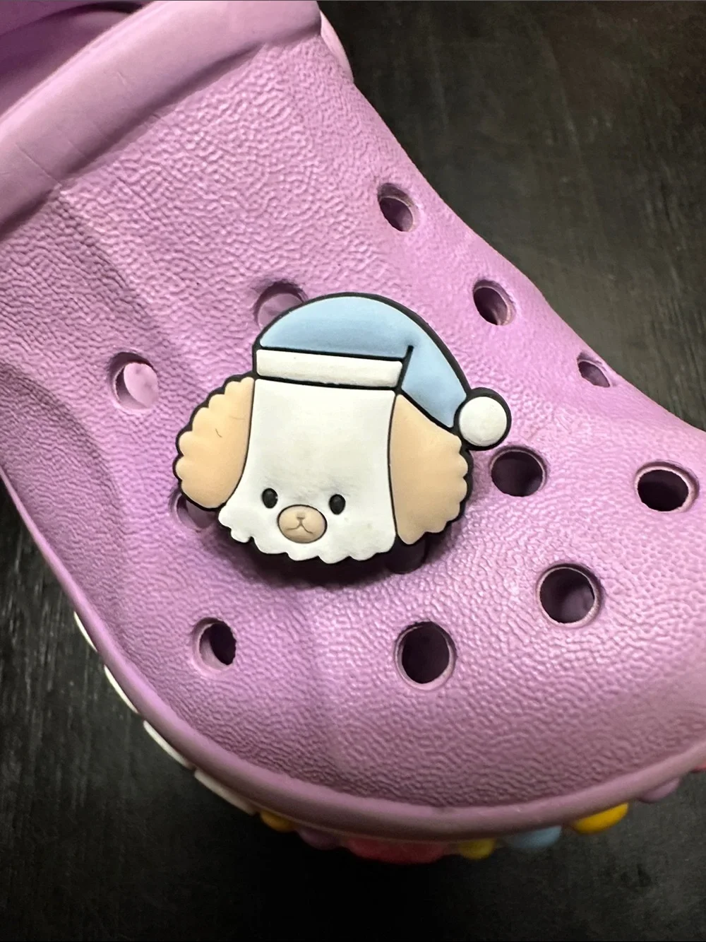 Shoe Charm with Sleepy Puppy Design